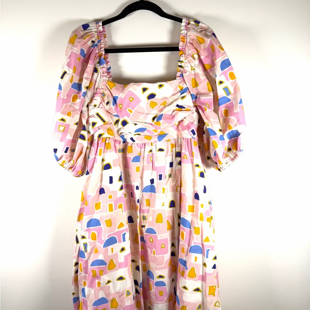 CROSBY by Mollie Burch Pink Puff-Sleeve Printed Dress